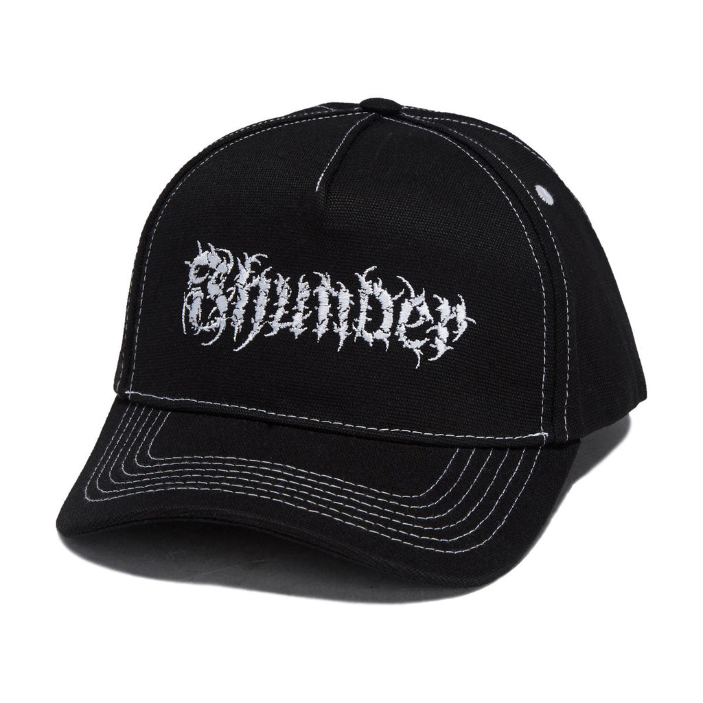 Thunder Vertebrae Script Hat - Black/Black/White