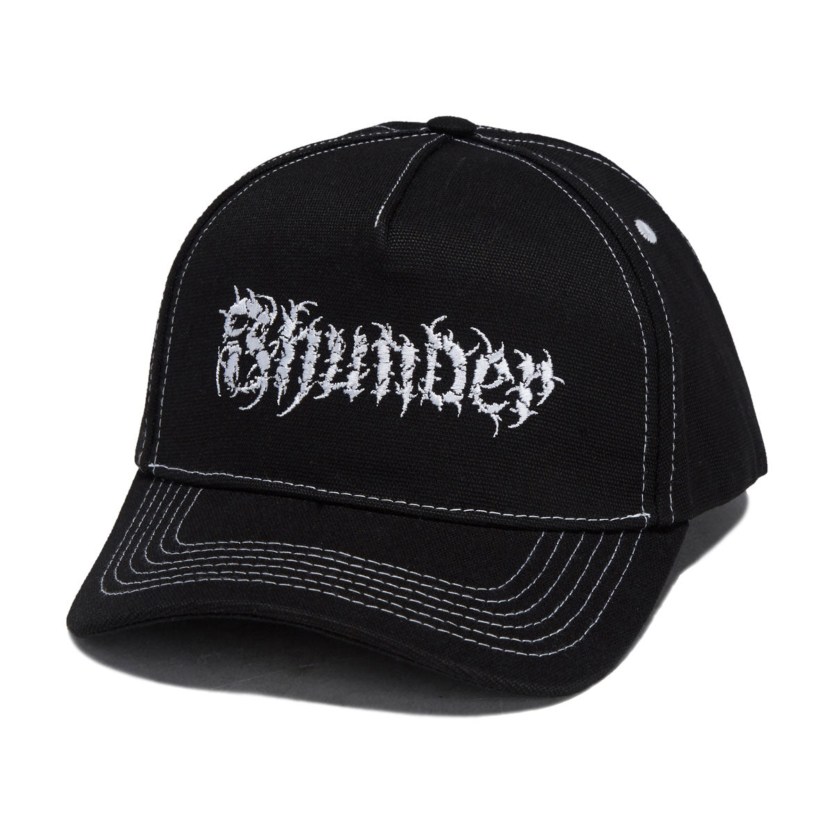 Thunder Vertebrae Script Hat - Black/Black/White