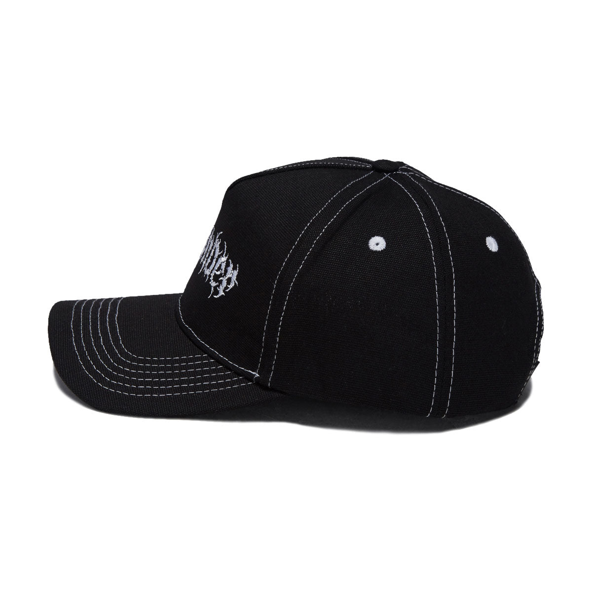 Thunder Vertebrae Script Hat - Black/Black/White