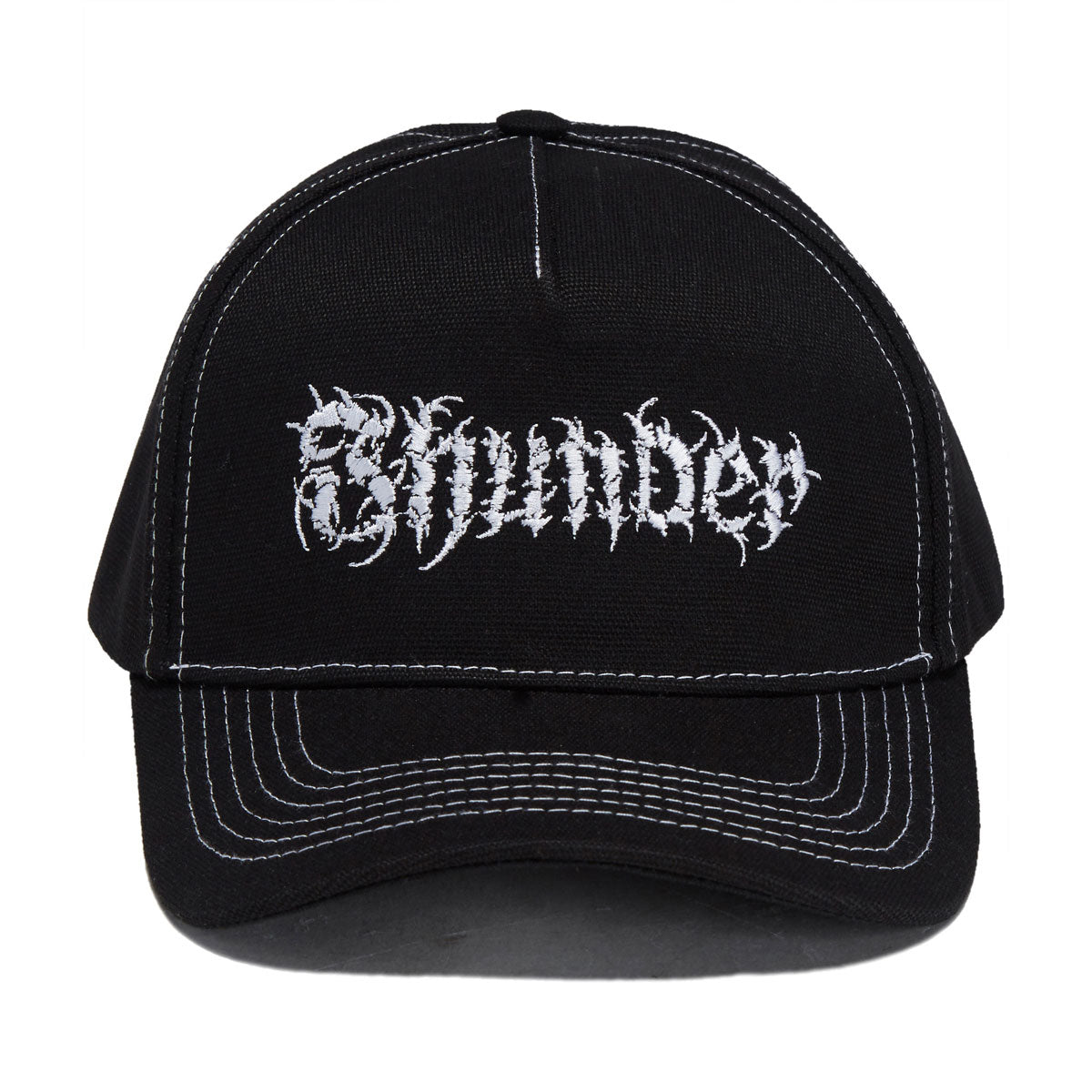 Thunder Vertebrae Script Hat - Black/Black/White