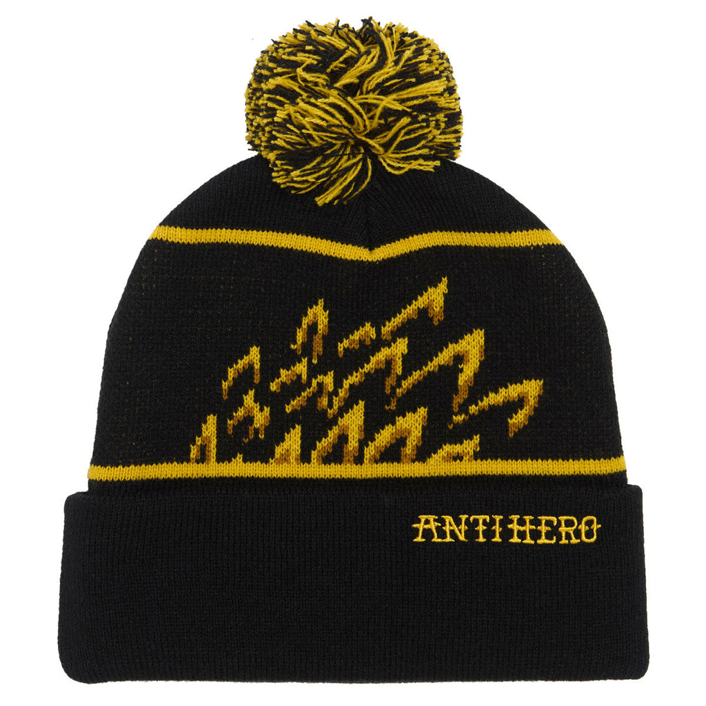 Anti-Hero Eagle Pom Beanie - Black/Yellow