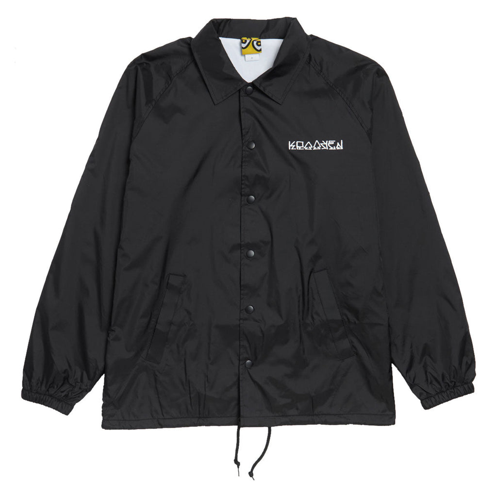 Krooked Tarragon Windbreaker Coaches Jacket - Black/White Prints