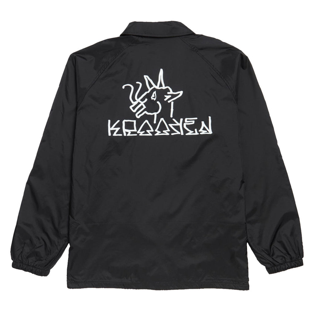 Krooked Tarragon Windbreaker Coaches Jacket - Black/White Prints