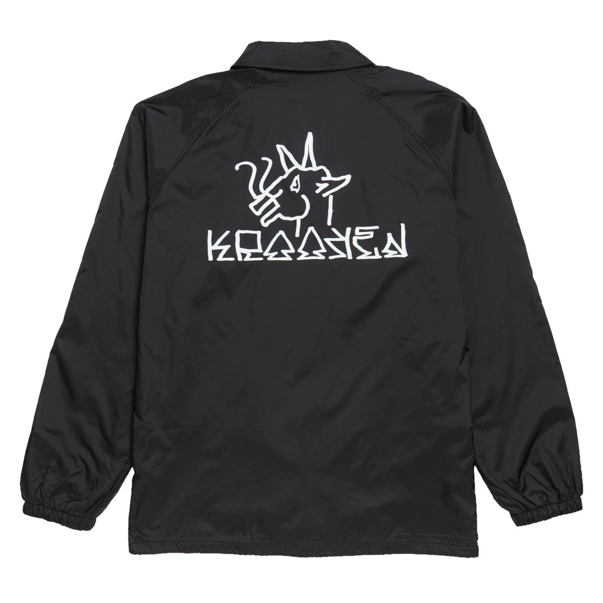 Krooked Tarragon Windbreaker Coaches Jacket - Black/White Prints