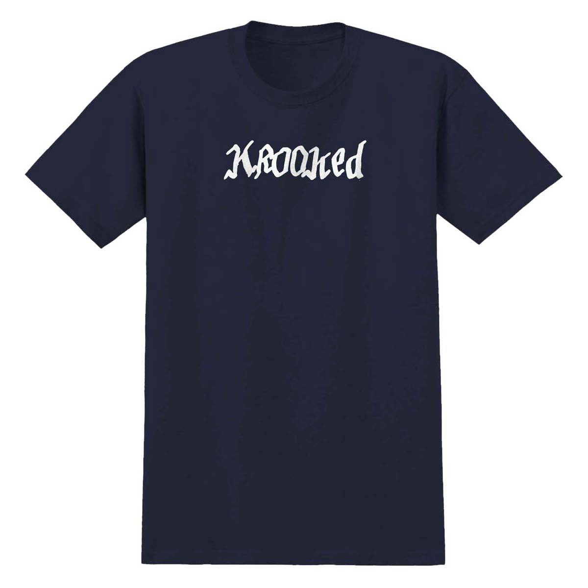 Krooked Double Ok Script T-Shirt - True Navy/White Print