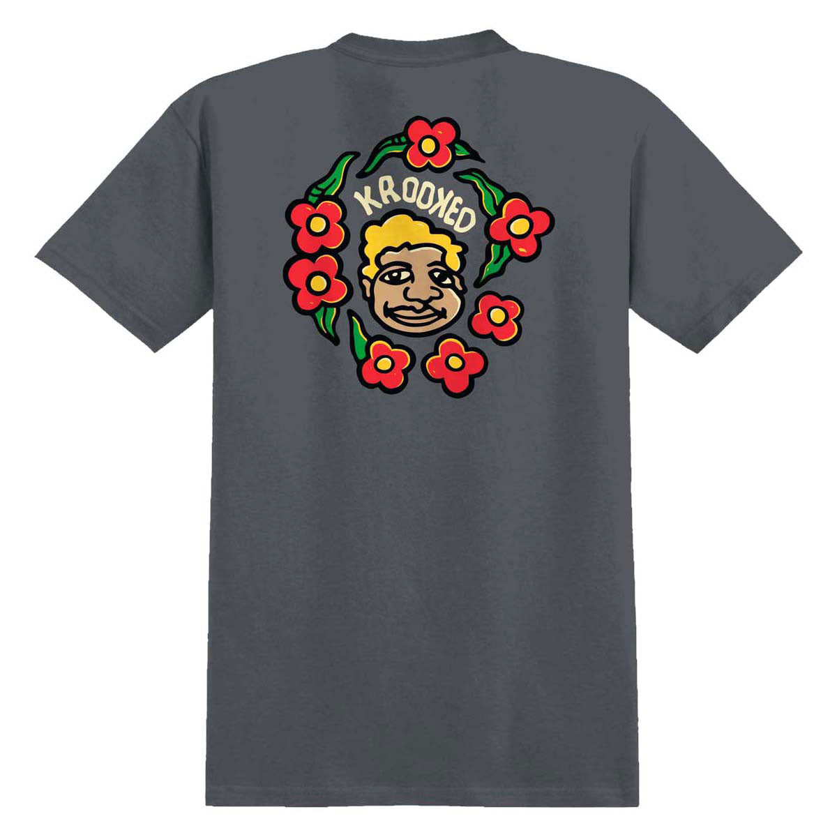 Krooked MG T-Shirt - Charcoal/Black/Multi Color Prints