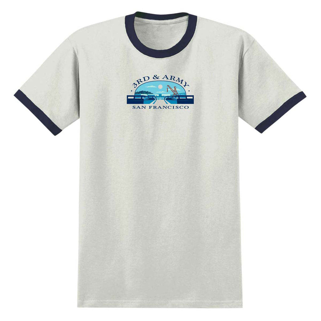 Real 3rd And Army T-Shirt - Natural/Midnight Navy/Multi Color Print