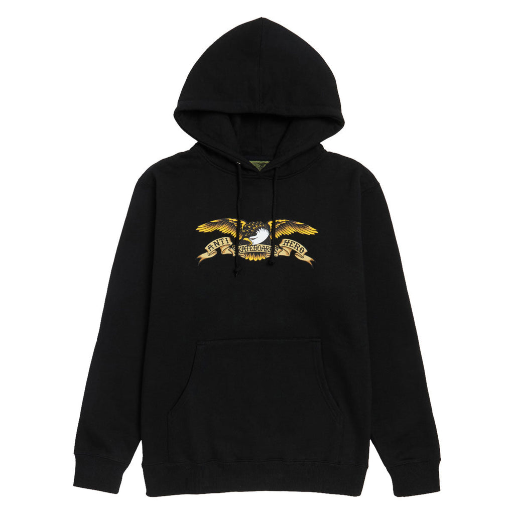 Anti-Hero Eagle Hoodie - Black/Black Multi Color Print