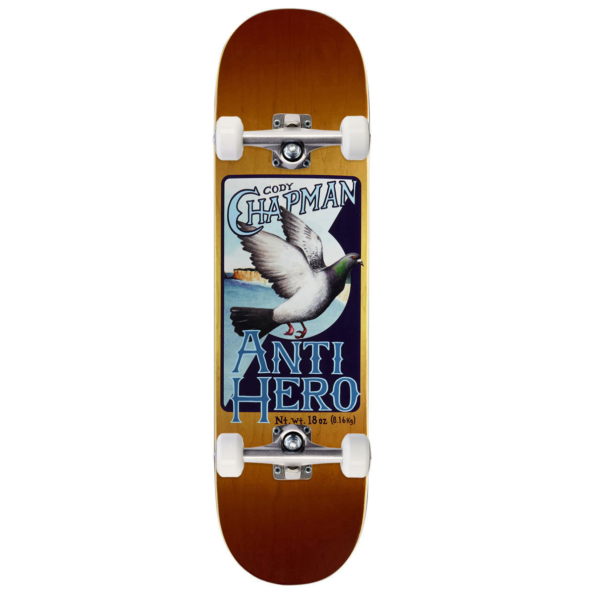 Anti-Hero Chapman Homers Skateboard Complete - Yellow - 8.32"