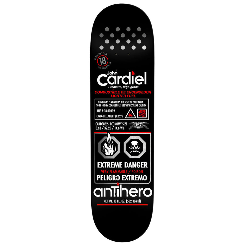 Anti-Hero Cardiel Fueled Up Skateboard Deck - Black - 8.62"