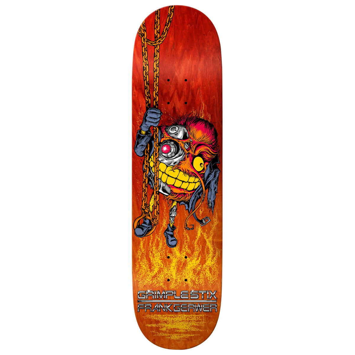 Anti-Hero DBX Gerwer Griplestix Grimplenator Skateboard Deck - Red - 8.25"