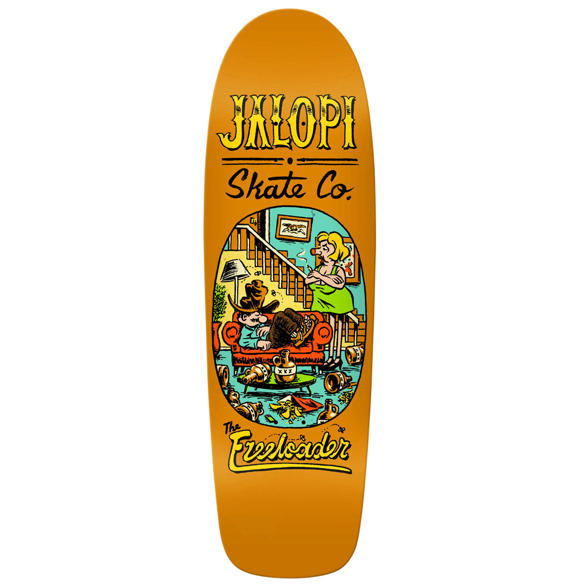 Anti-Hero Team Jalopi Freeloader Skateboard Deck - Orange - 10.14"