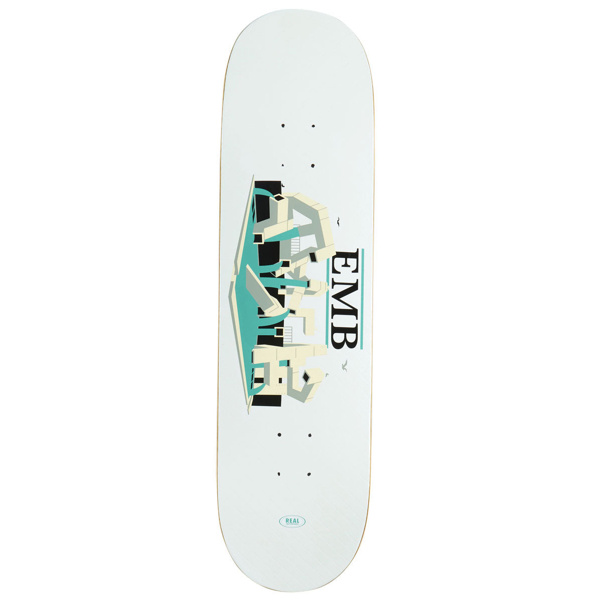 Real EMB Team Skateboard Deck - White - 8.25"