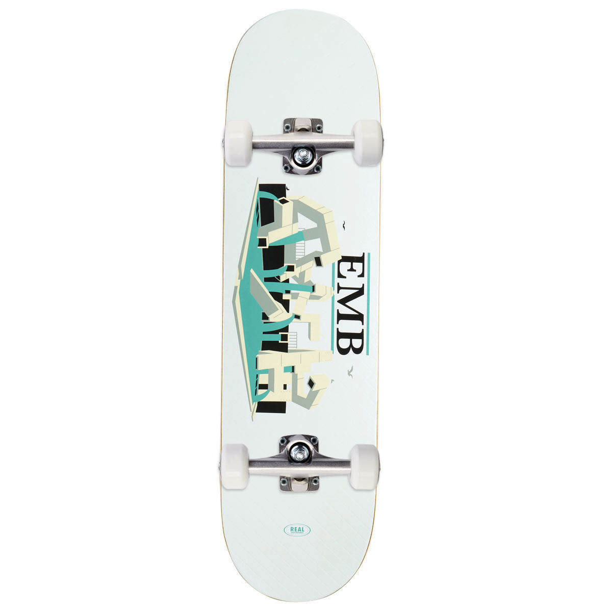 Real EMB Team Skateboard Complete - White - 8.50"