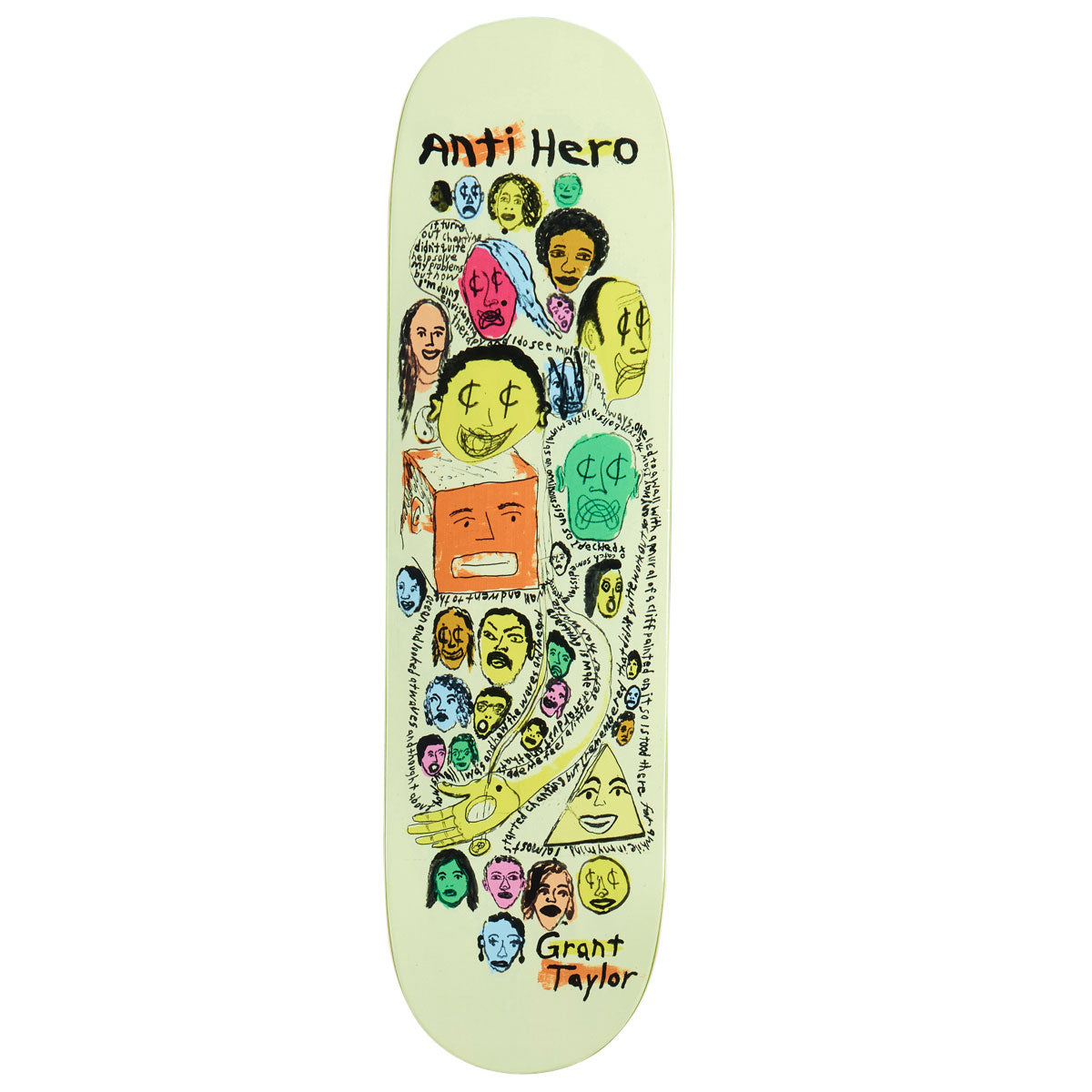 Anti-Hero Grant Expressions Skateboard Deck - Beige - 8.50"