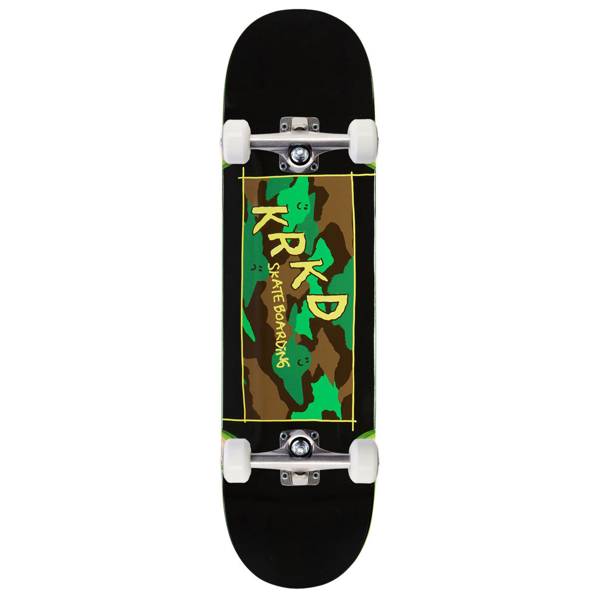 Krooked Kamo Wheel Wells Skateboard Complete - Black - 8.25"