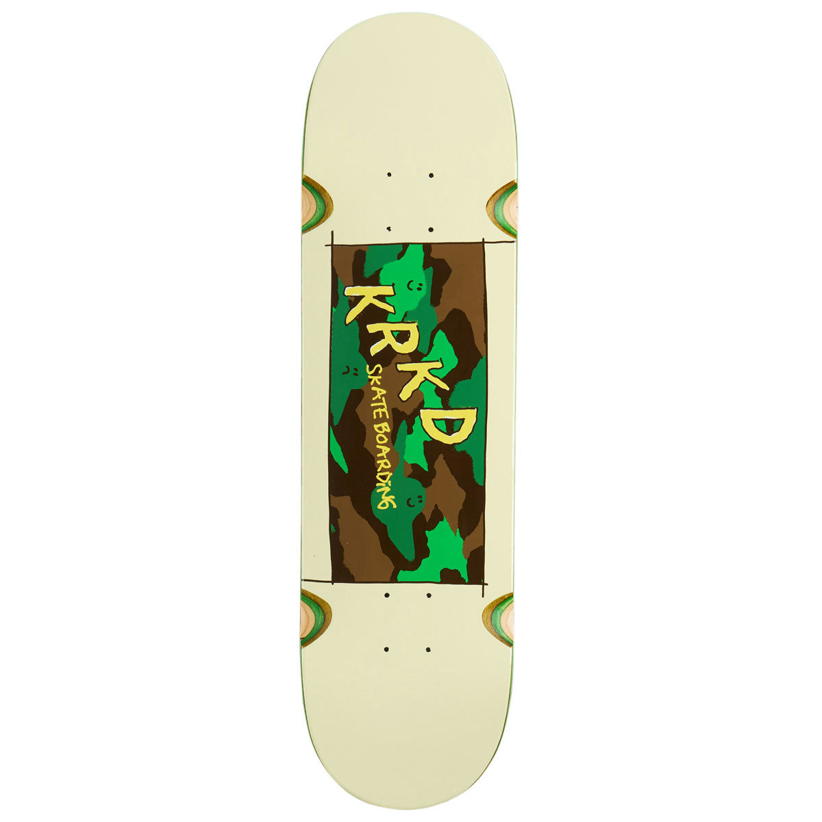 Krooked Kamo Wheel Wells Skateboard Deck - White - 8.50"