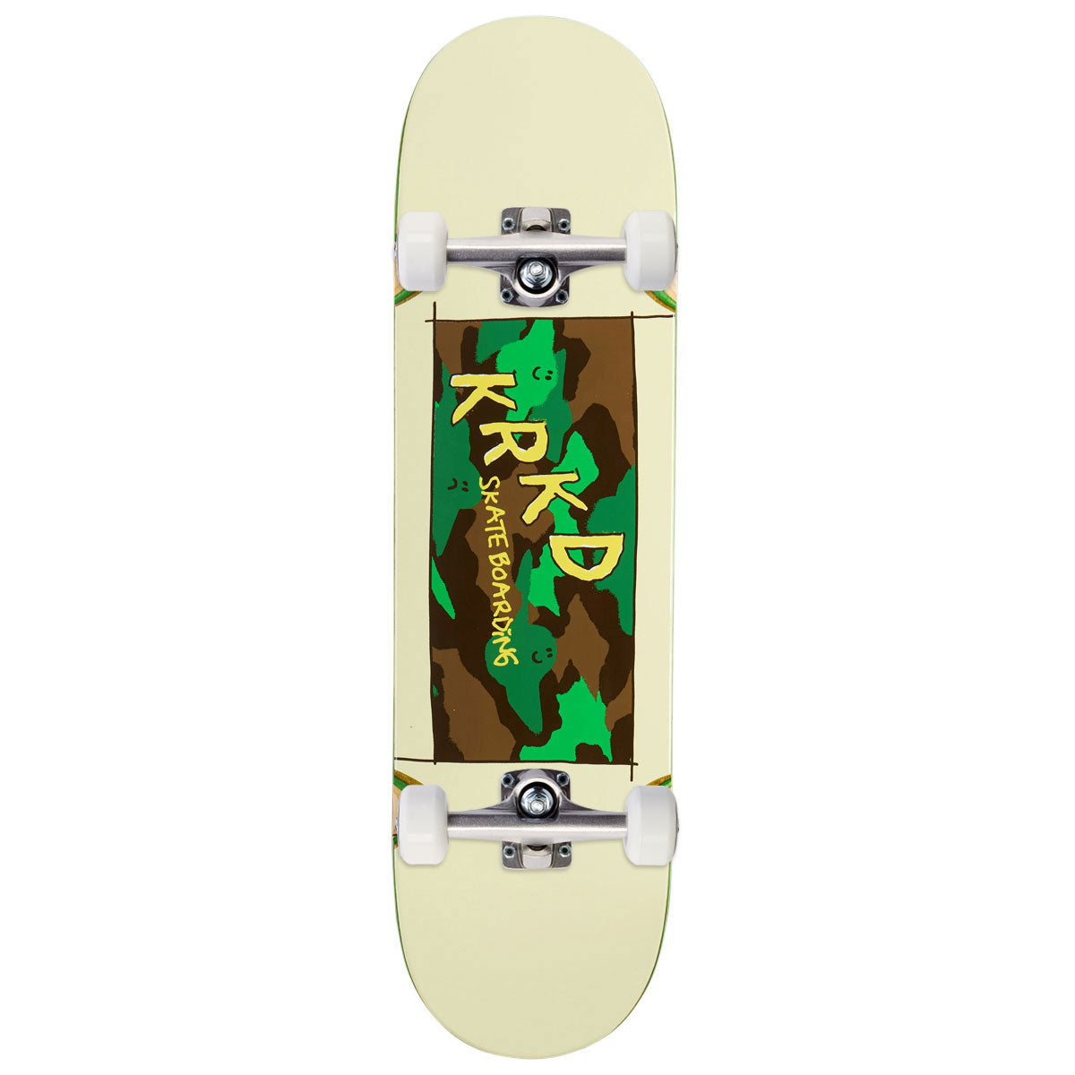 Krooked Kamo Wheel Wells Skateboard Complete - White - 8.50"