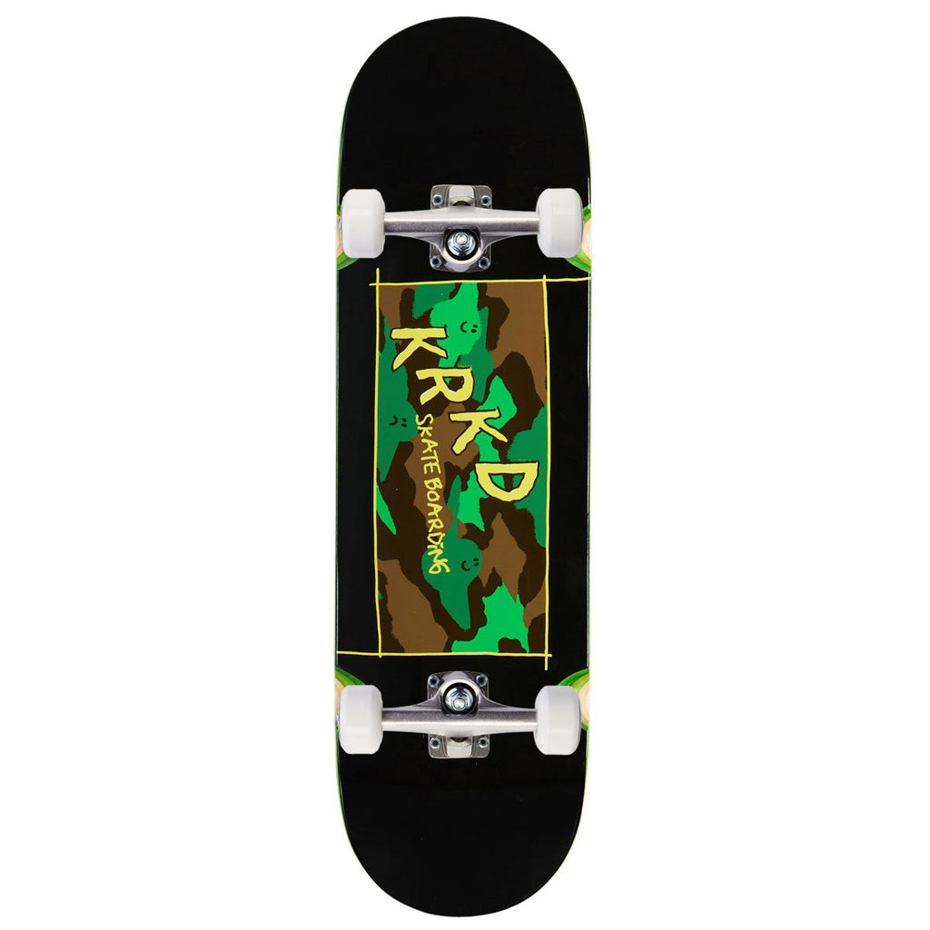 Krooked Kamo Wheel Wells Skateboard Complete - Black - 9.00"
