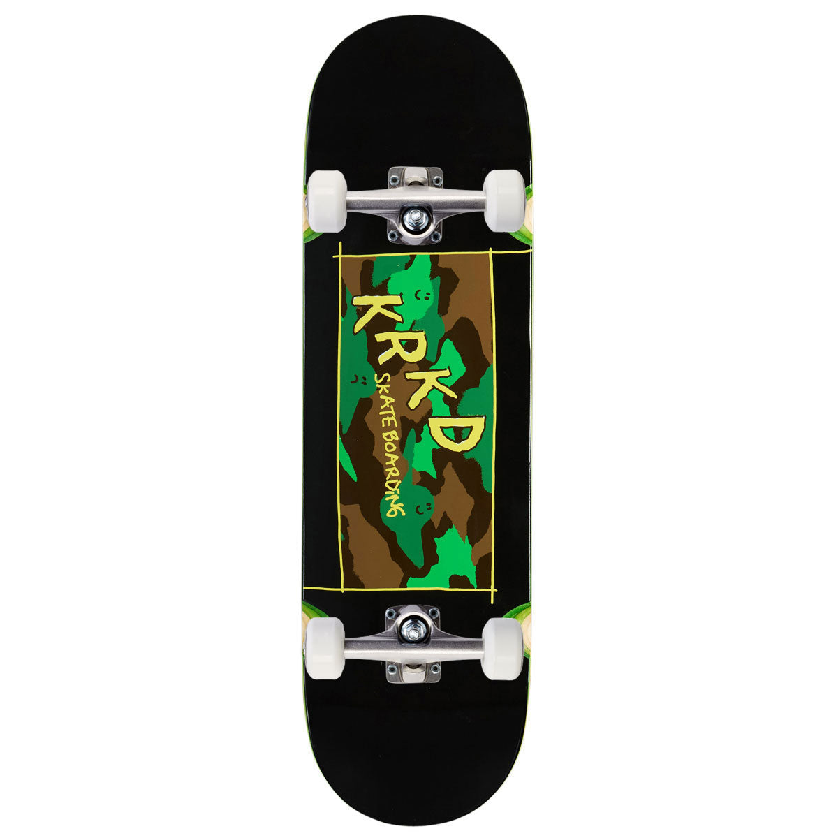 Krooked Kamo Wheel Wells Skateboard Complete - Black - 9.00"