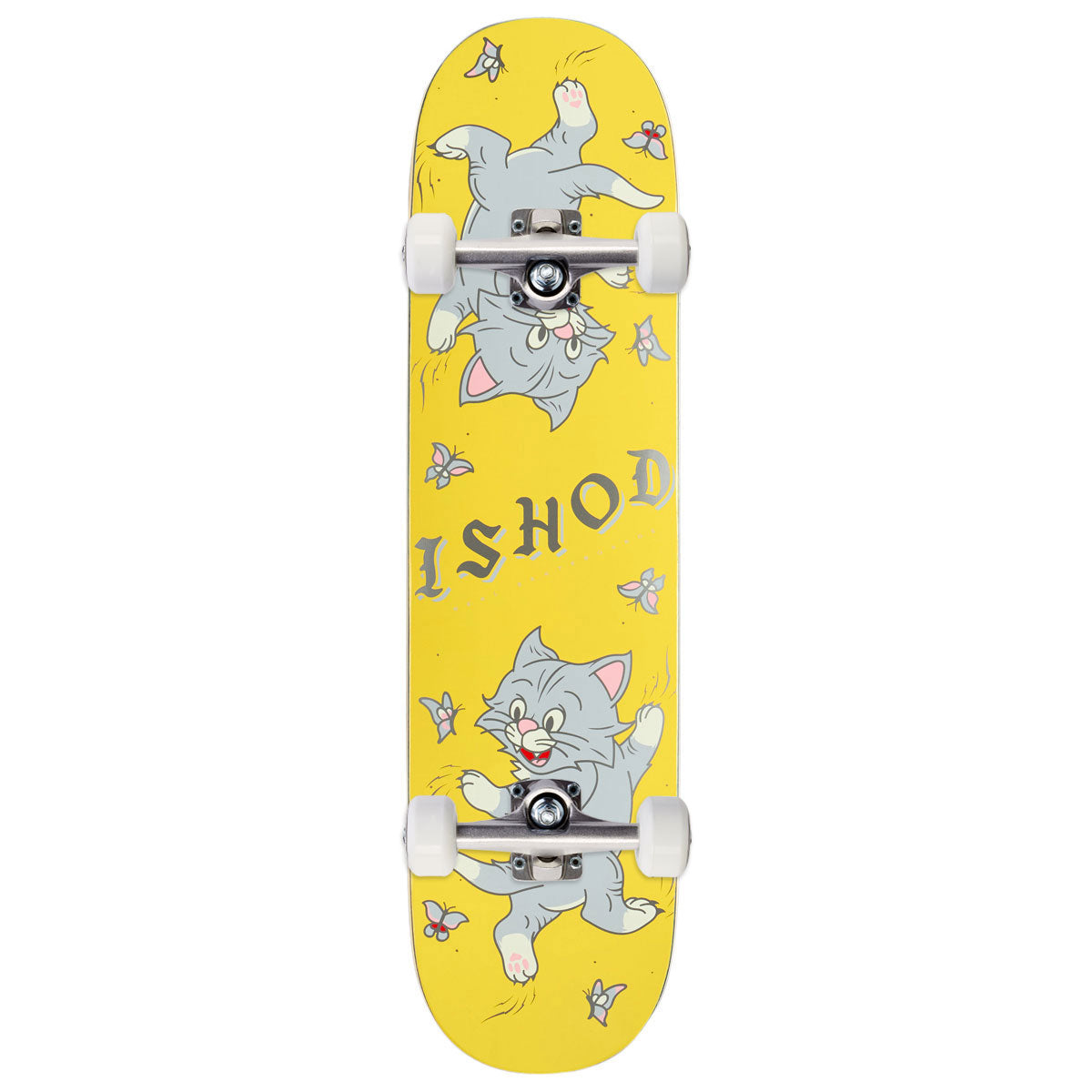 Real Ishod Kitten Scratch Twin Tail Skateboard Complete - Yellow - 8.00"