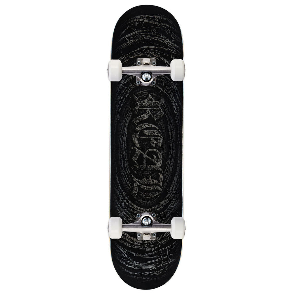 Real Team Barbed Wire Foil Oval Skateboard Complete - Black - 8.12"