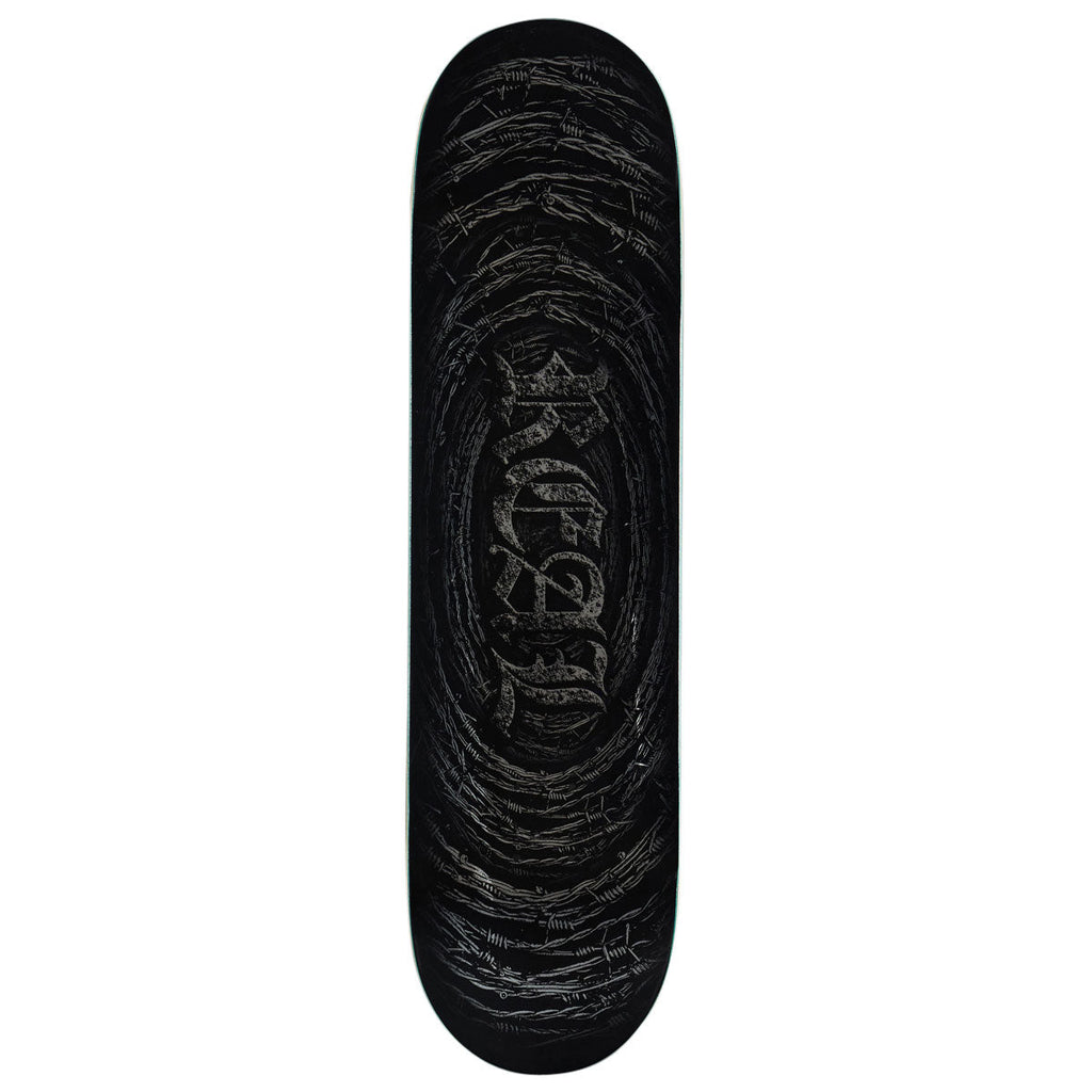 Real DBX Team Barbed Wire Foil Oval Skateboard Deck - Black - 8.12"