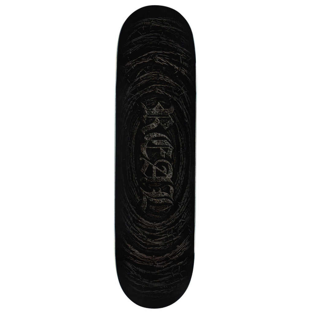 Real Team Barbed Wire Foil Oval Skateboard Deck - Black - 8.50"