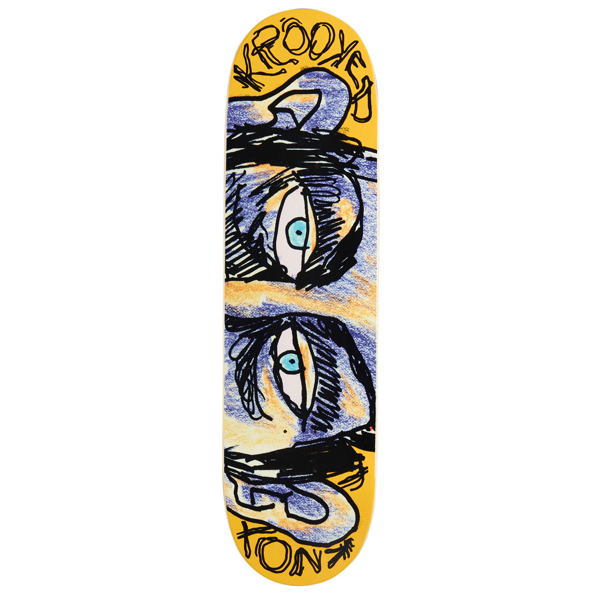 Krooked Knox Watcher Skateboard Deck - Yellow - 8.50"