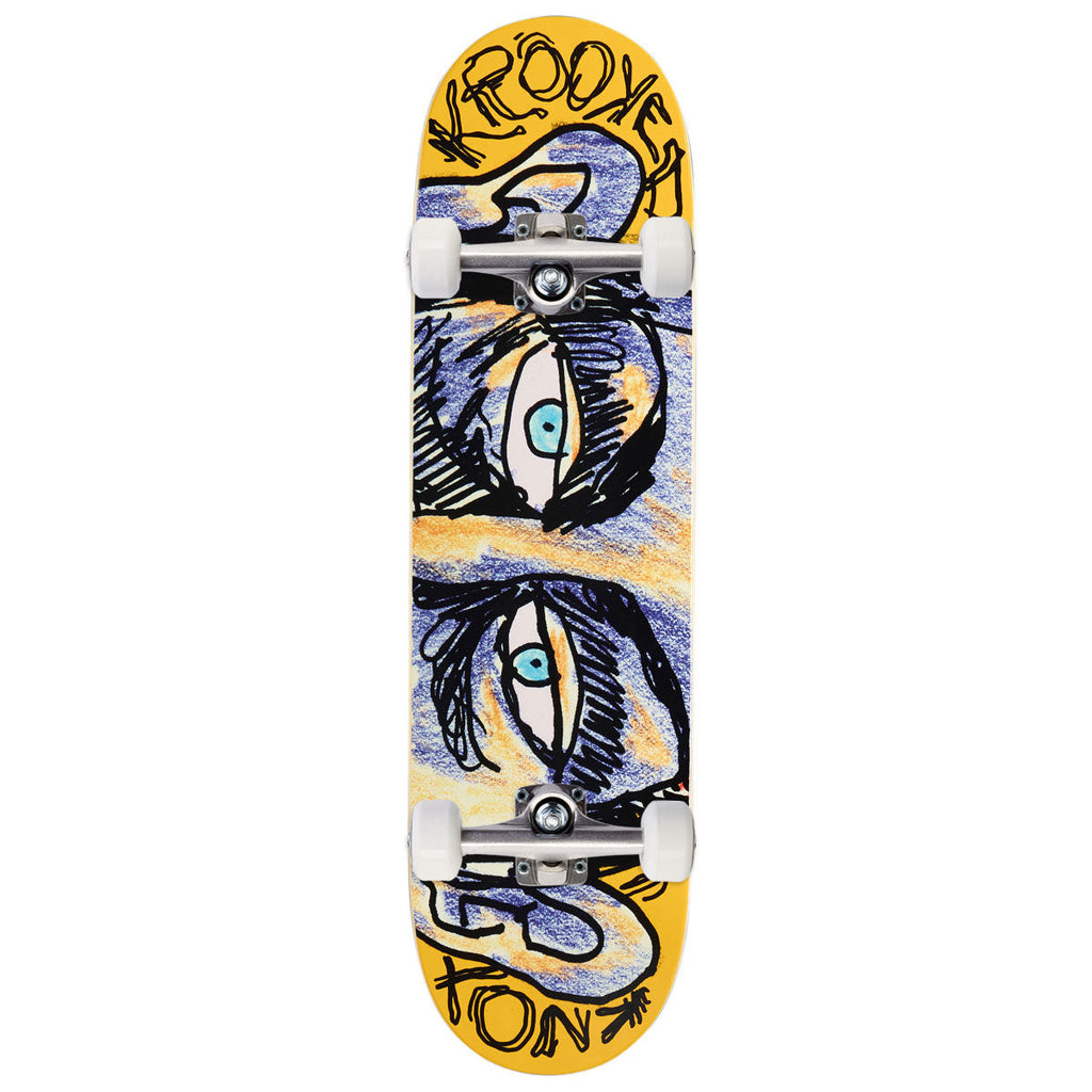 Krooked Knox Watcher Skateboard Complete - Yellow - 8.50"