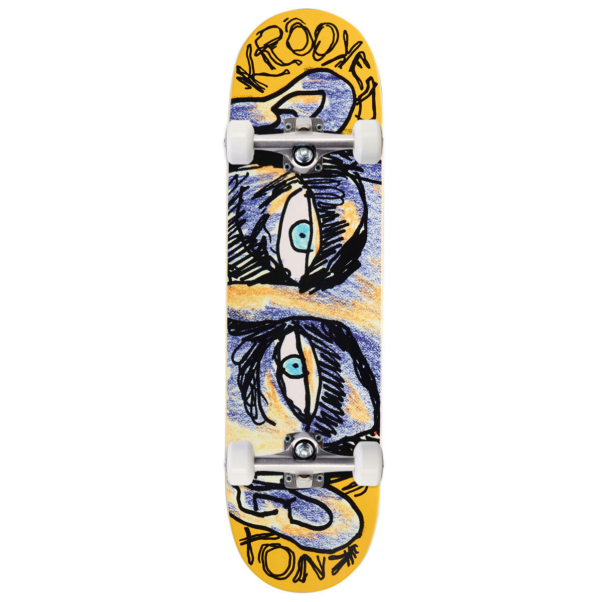 Krooked Knox Watcher Skateboard Complete - Yellow - 8.50"