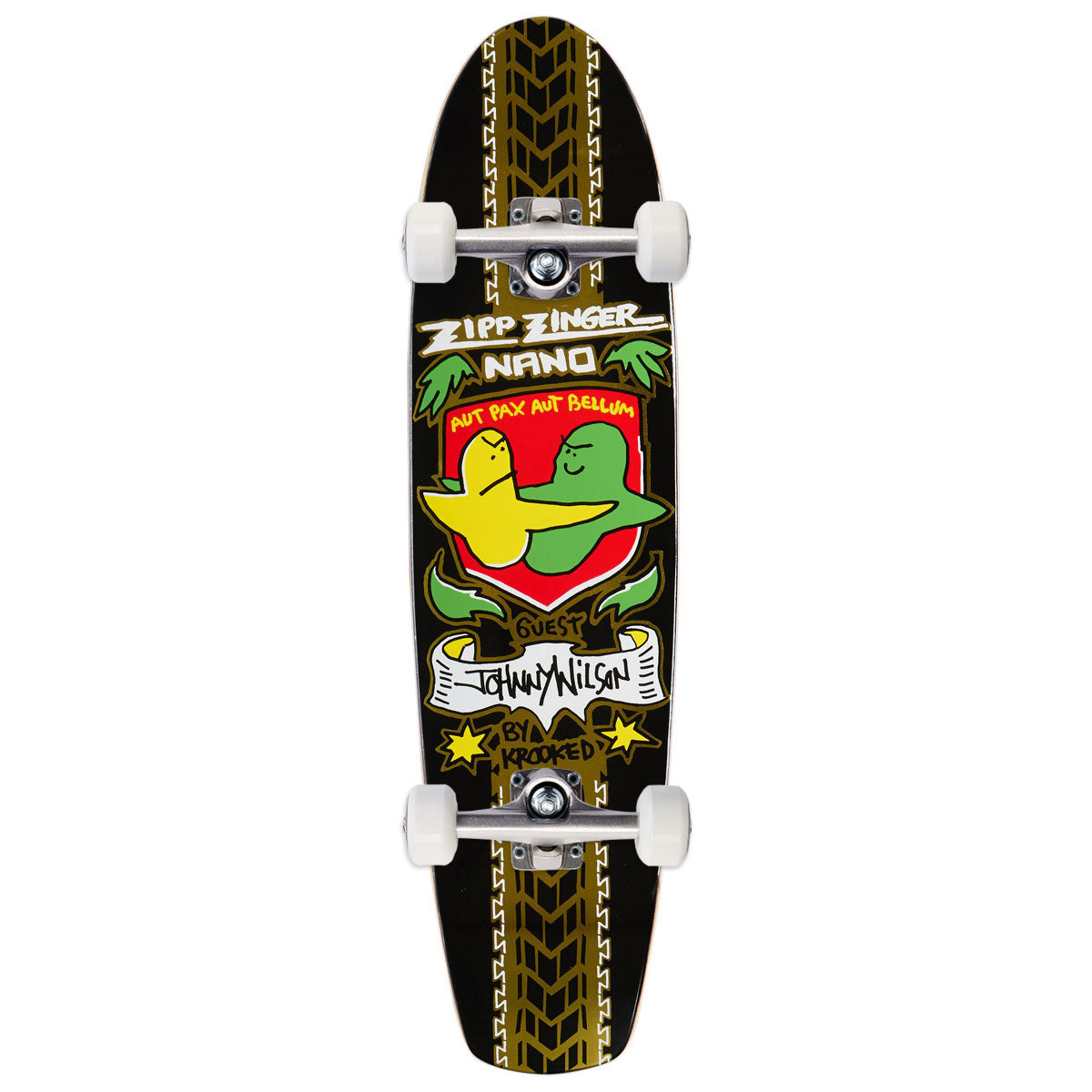 Krooked Johnny Wilson Guest Pro Zinger Nano Skateboard Complete - Black - 7.37"