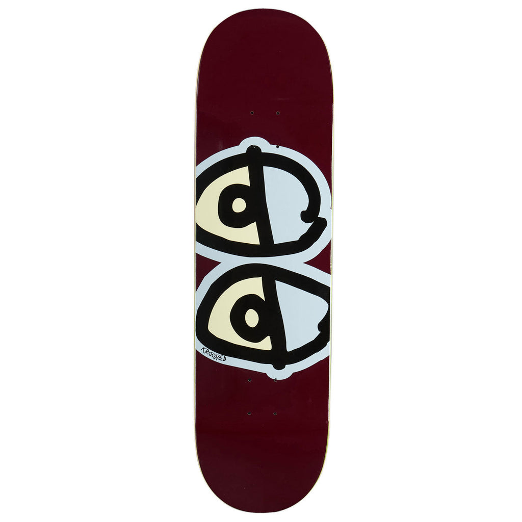 Krooked Team Eyes Skateboard Deck - Maroon - 8.75"