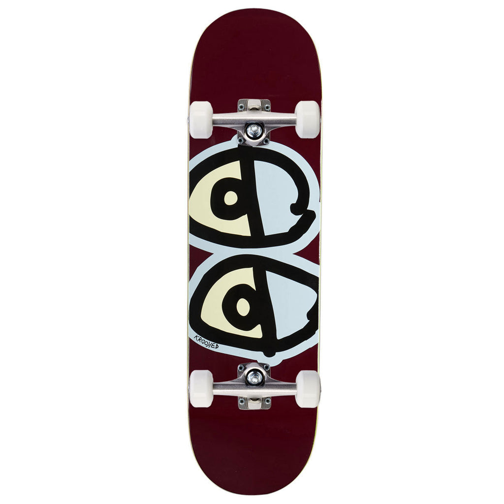 Krooked Team Eyes Skateboard Complete - Maroon - 8.75"