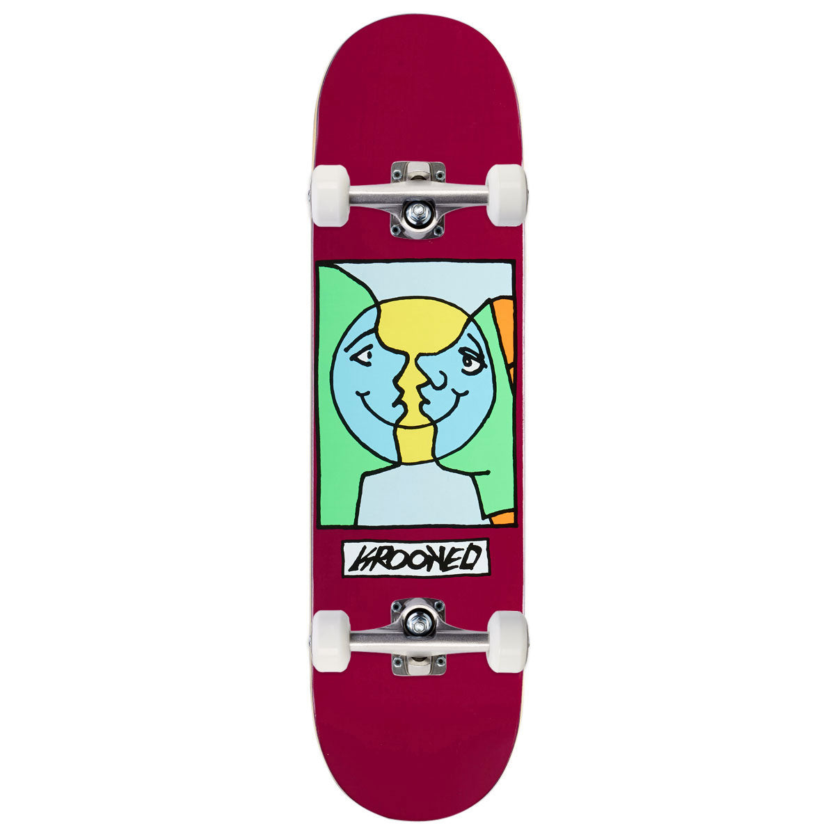 Krooked Easy Rider Moonsmile Skateboard Complete - Maroon - 8.25"