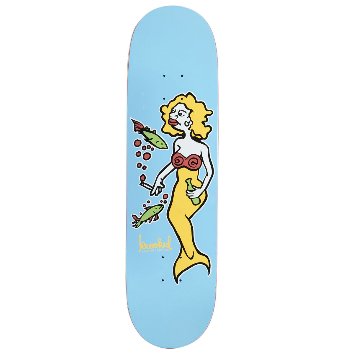 Krooked DBX Team Mermaid Skateboard Deck - Light Blue - 8.38"