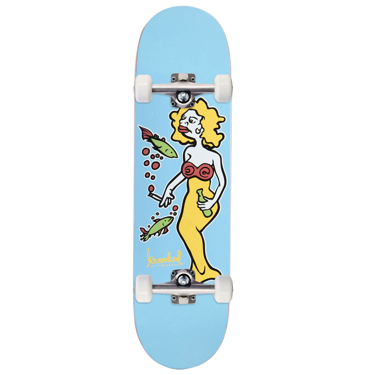 Krooked DBX Team Mermaid Skateboard Complete - Light Blue - 8.38"