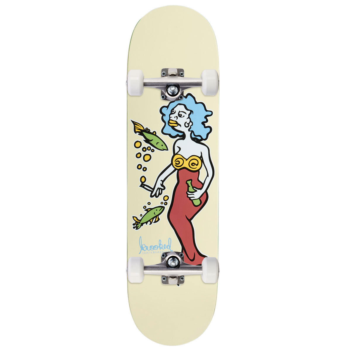 Krooked DBX Team Mermaid Skateboard Complete - Cream - 8.50"
