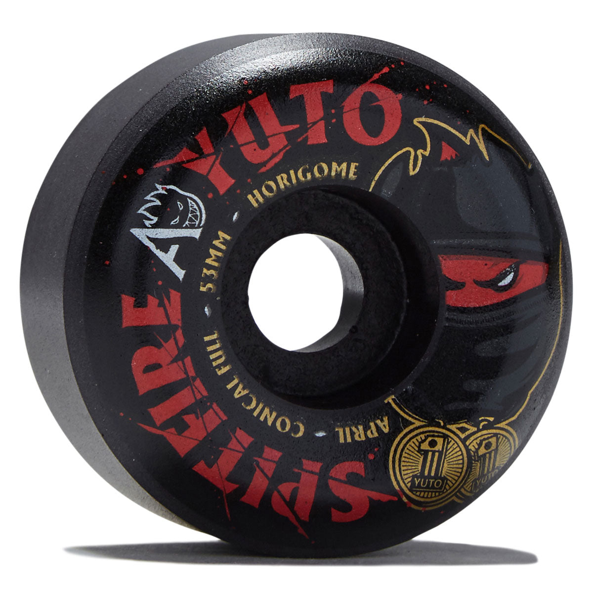Spitfire x April F4 99d Yuto Conical Full Skateboard Wheels - Black - 53mm