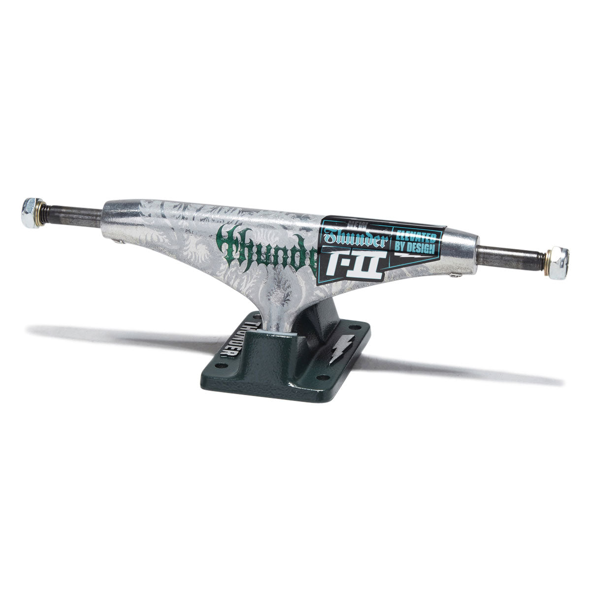 Thunder T-II Team Catalyst Re-Gen Skateboard Trucks - Polished/Green - 148mm