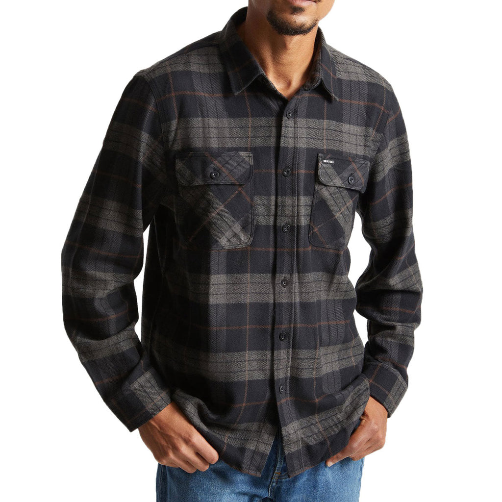 Brixton Bowery Long Sleeve Shirt - Black/Charcoal