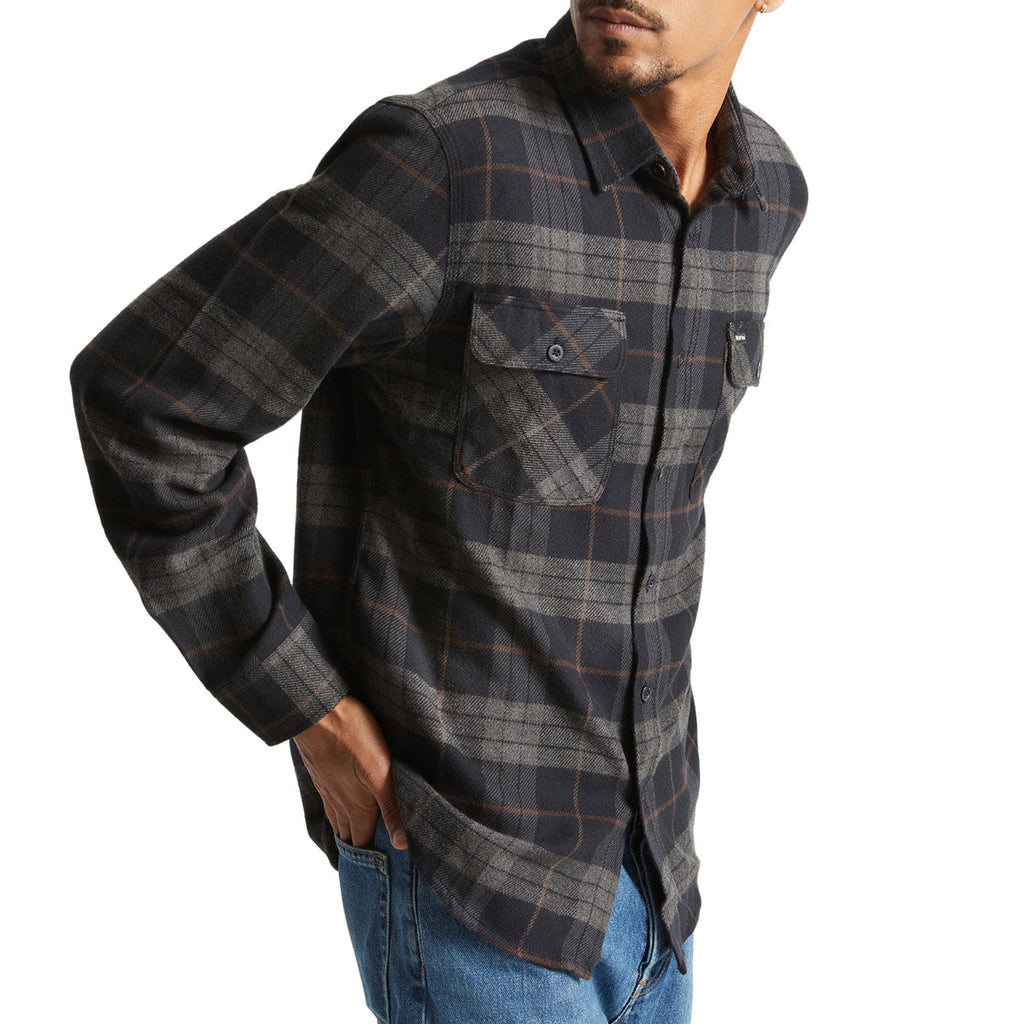 Brixton Bowery Long Sleeve Shirt - Black/Charcoal