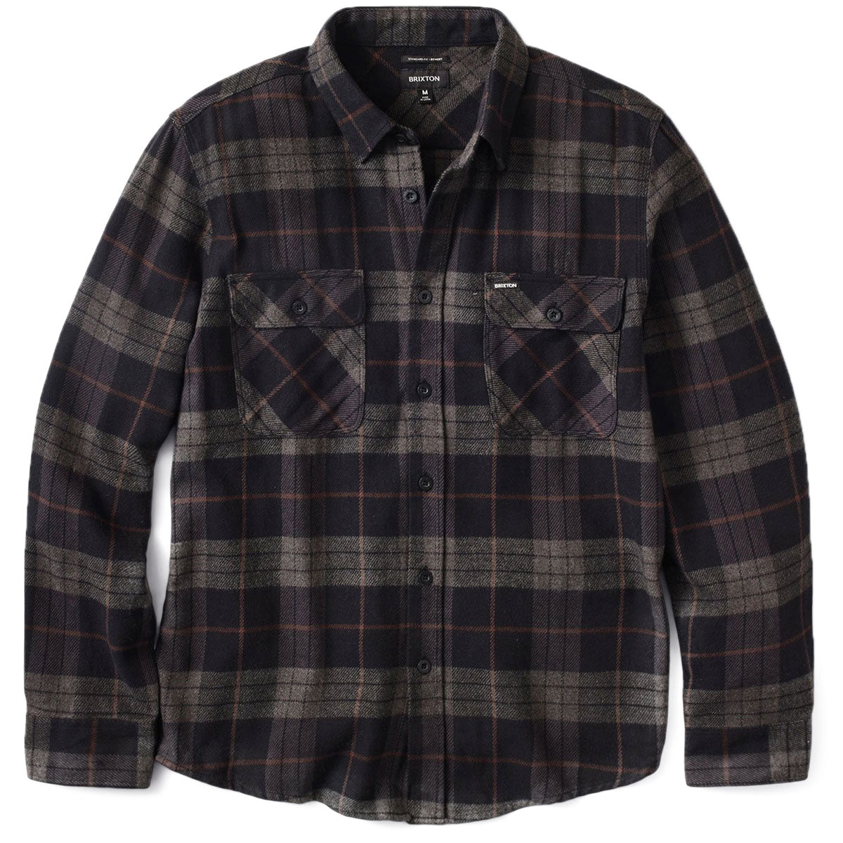 Brixton Bowery Long Sleeve Shirt - Black/Charcoal