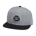 Brixton Oath III Snapback Hat - Heather Grey/Black II