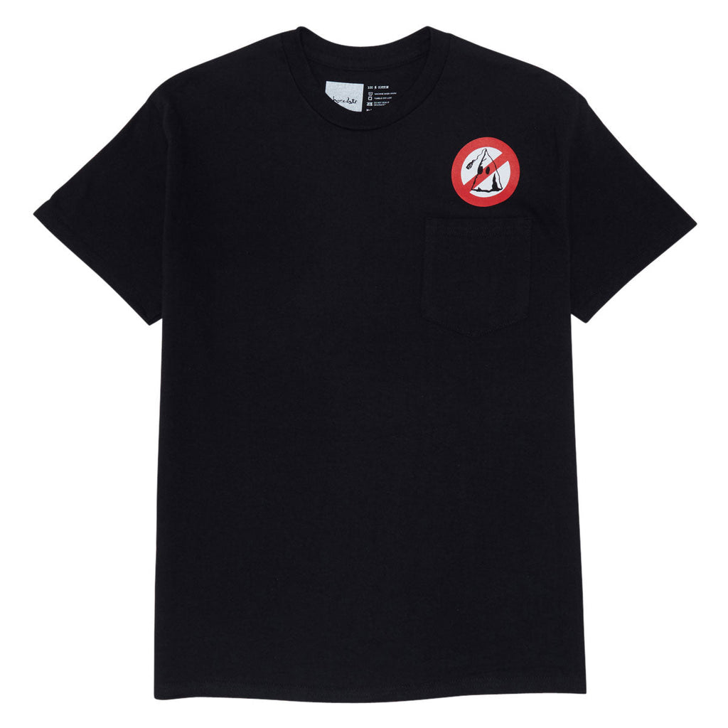 Chocolate White Lines Pocket T-Shirt - Black