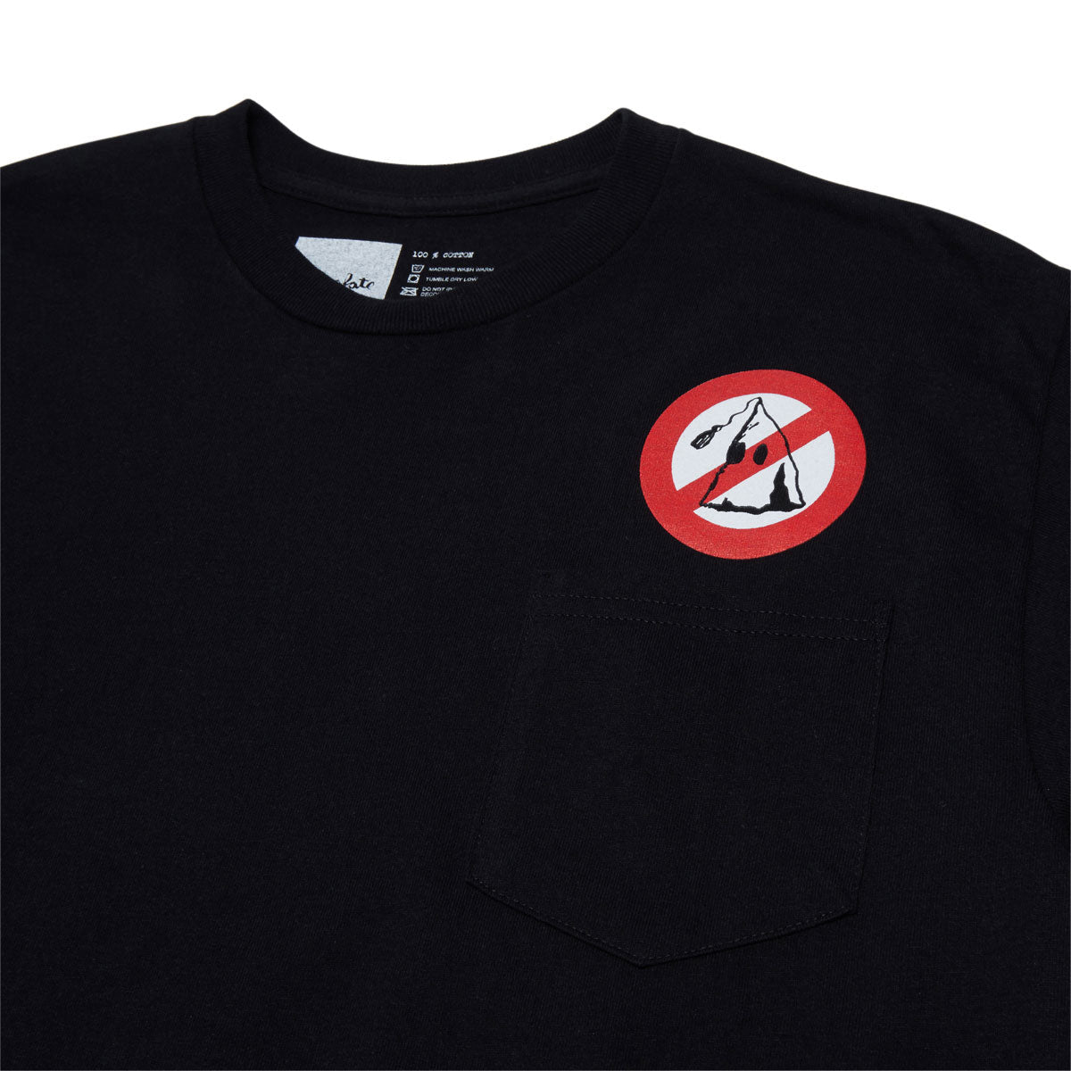 Chocolate White Lines Pocket T-Shirt - Black