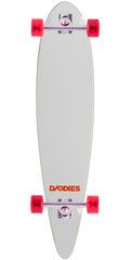 Daddies Logo Pintail Longboard Complete - White