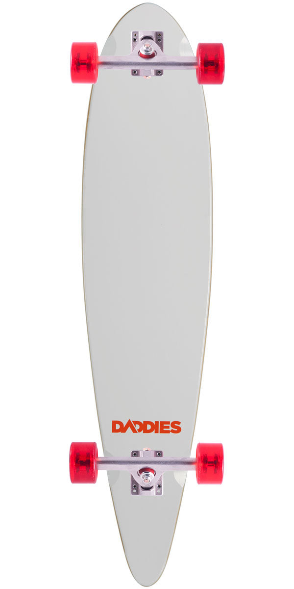 Daddies Logo Pintail Longboard Complete - White