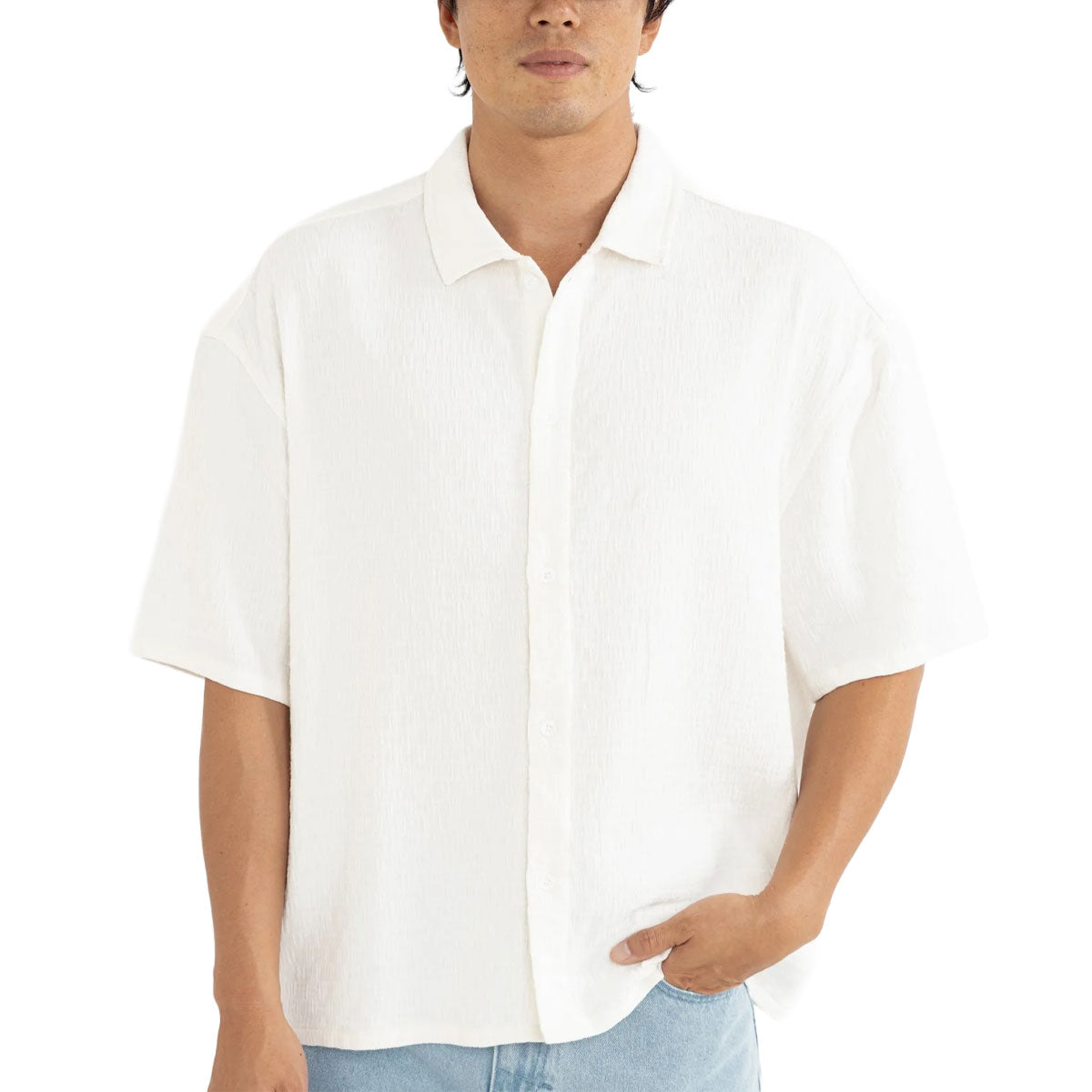 Rhythm Leads Relaxed Check Shirt - White