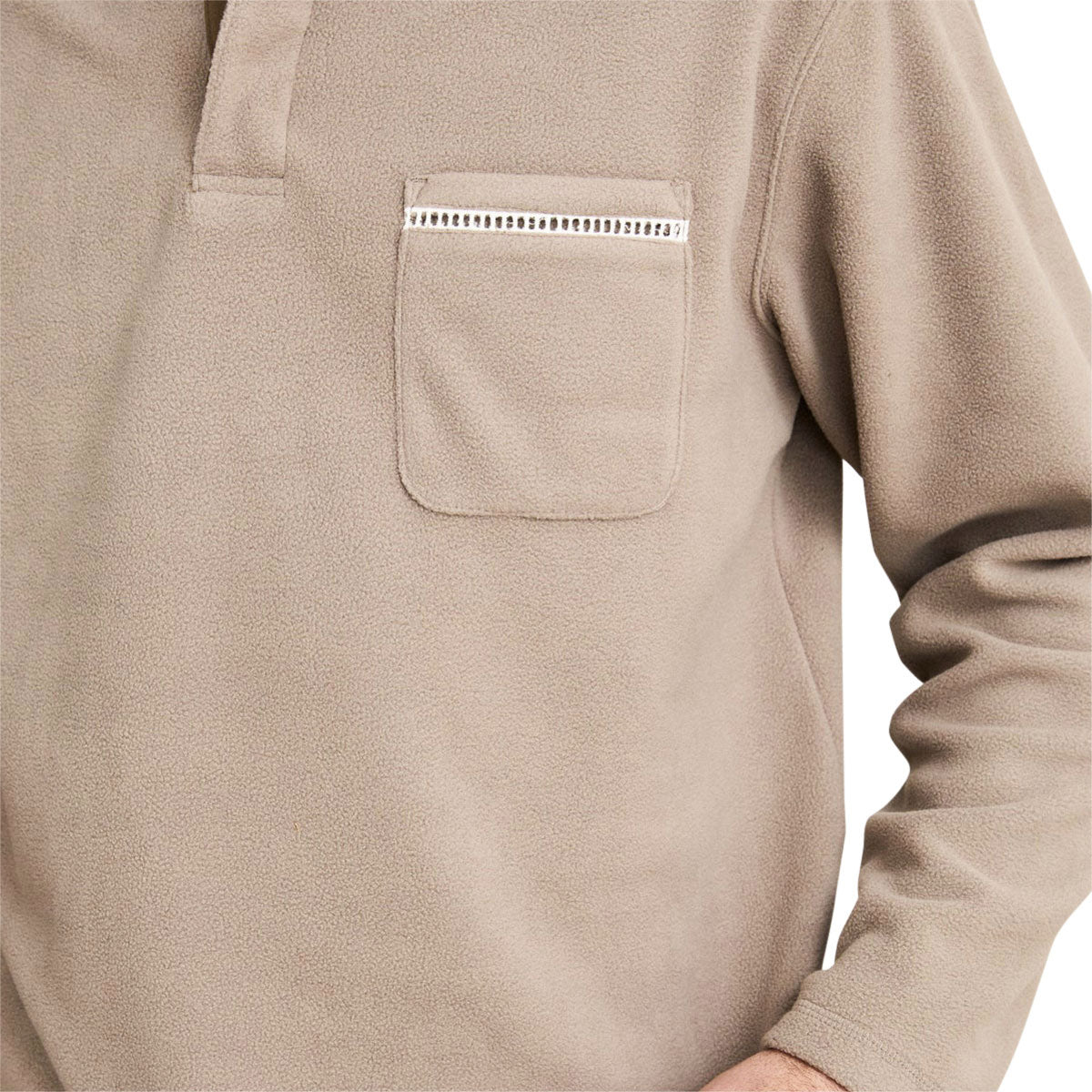 Rhythm Ladder Polar Long Sleeve Polo Shirt - Stone